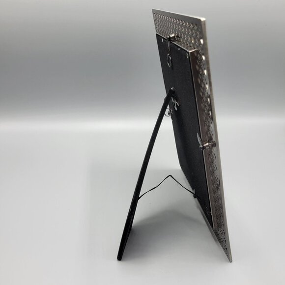 Elegant Silver Ornate Photo Picture Frame Diamond Lattice Trellis Rhinestones - Picture 5 of 8